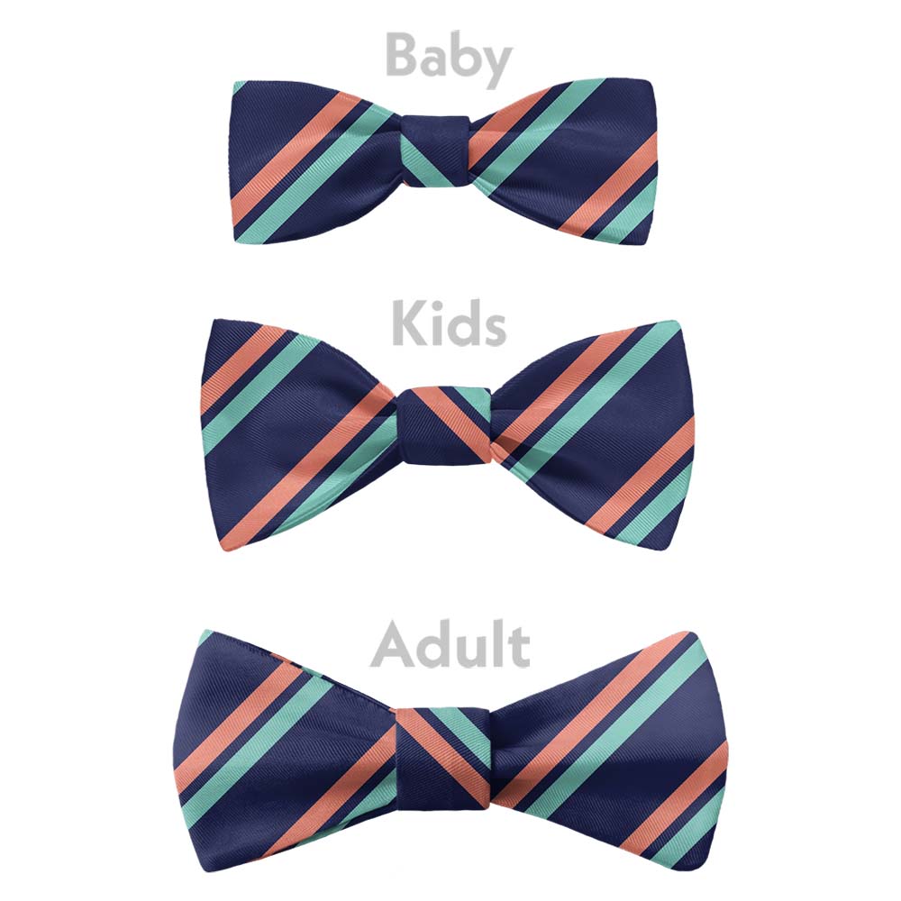 Brooklyn Stripe Bow Tie - Bow Sizes - Knotty Tie Co.