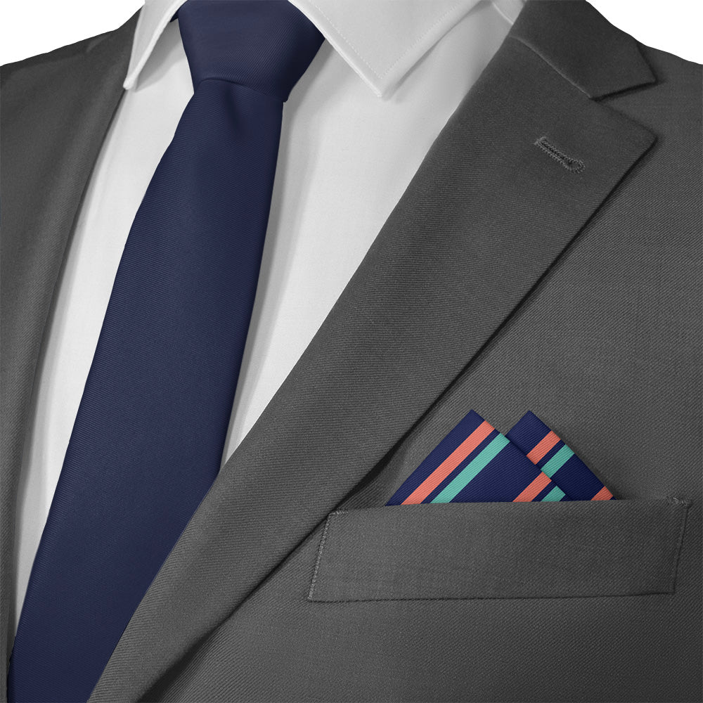 Brooklyn Stripe Pocket Square - Matching Necktie- Knotty Tie Co.