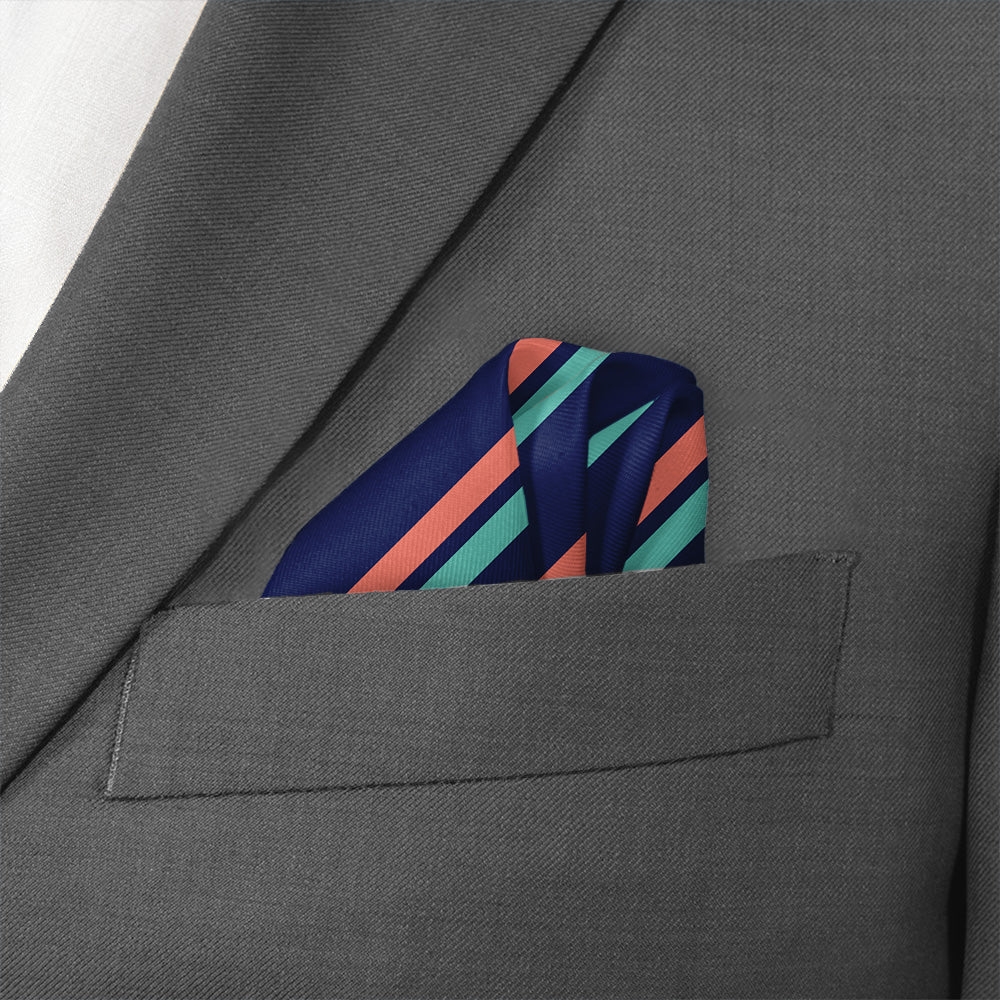 Brooklyn Stripe Pocket Square - Wave Fold - Knotty Tie Co.