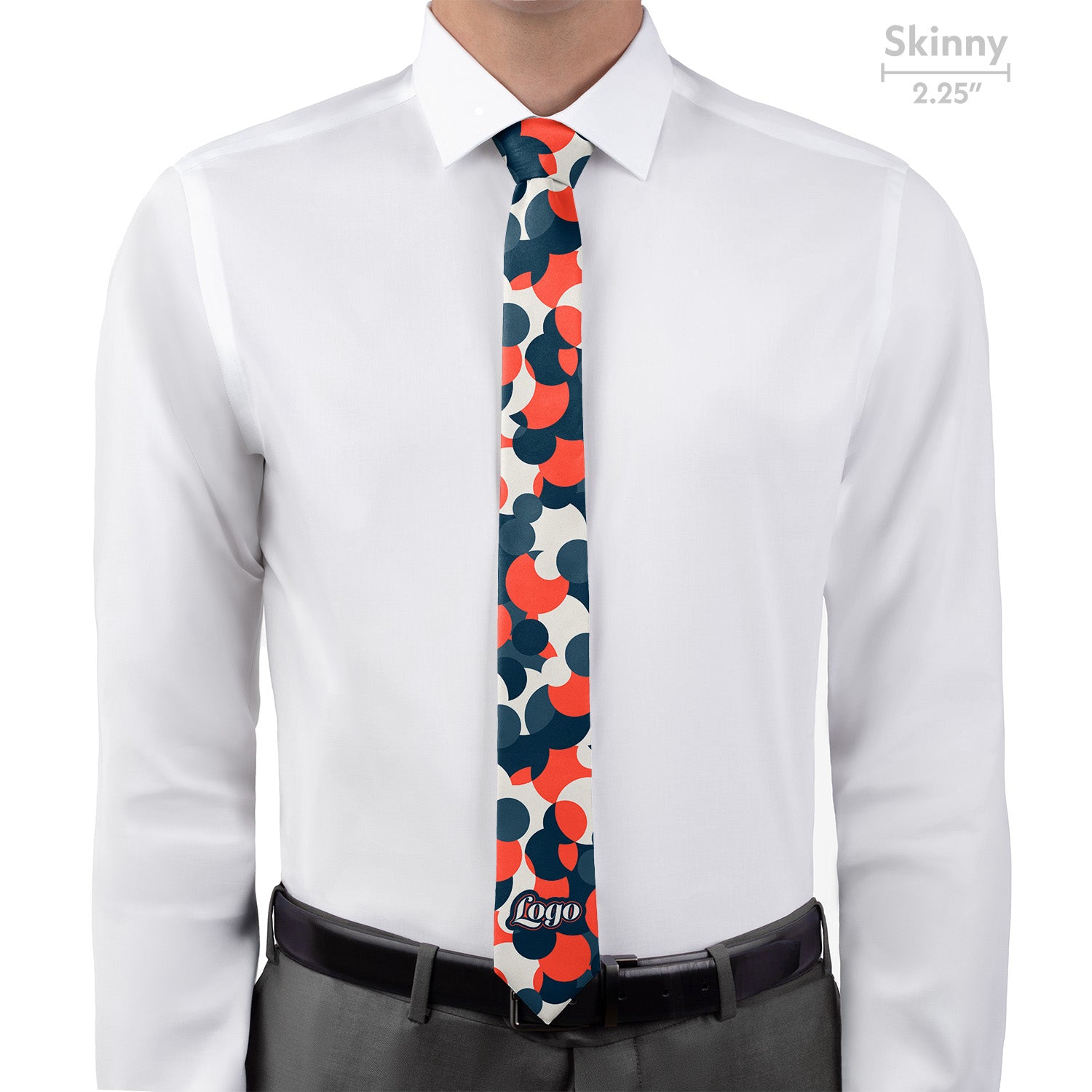 Custom Bubble Dots 1 Logo Tie - Skinny - Knotty Tie Co.