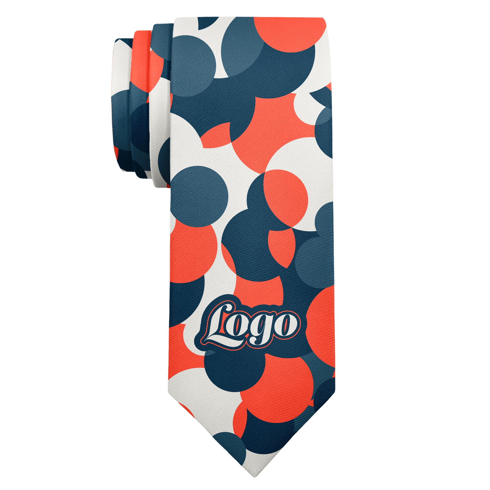 Custom Bubble Dots 1 Logo Tie - Long Roll - Knotty Tie Co.