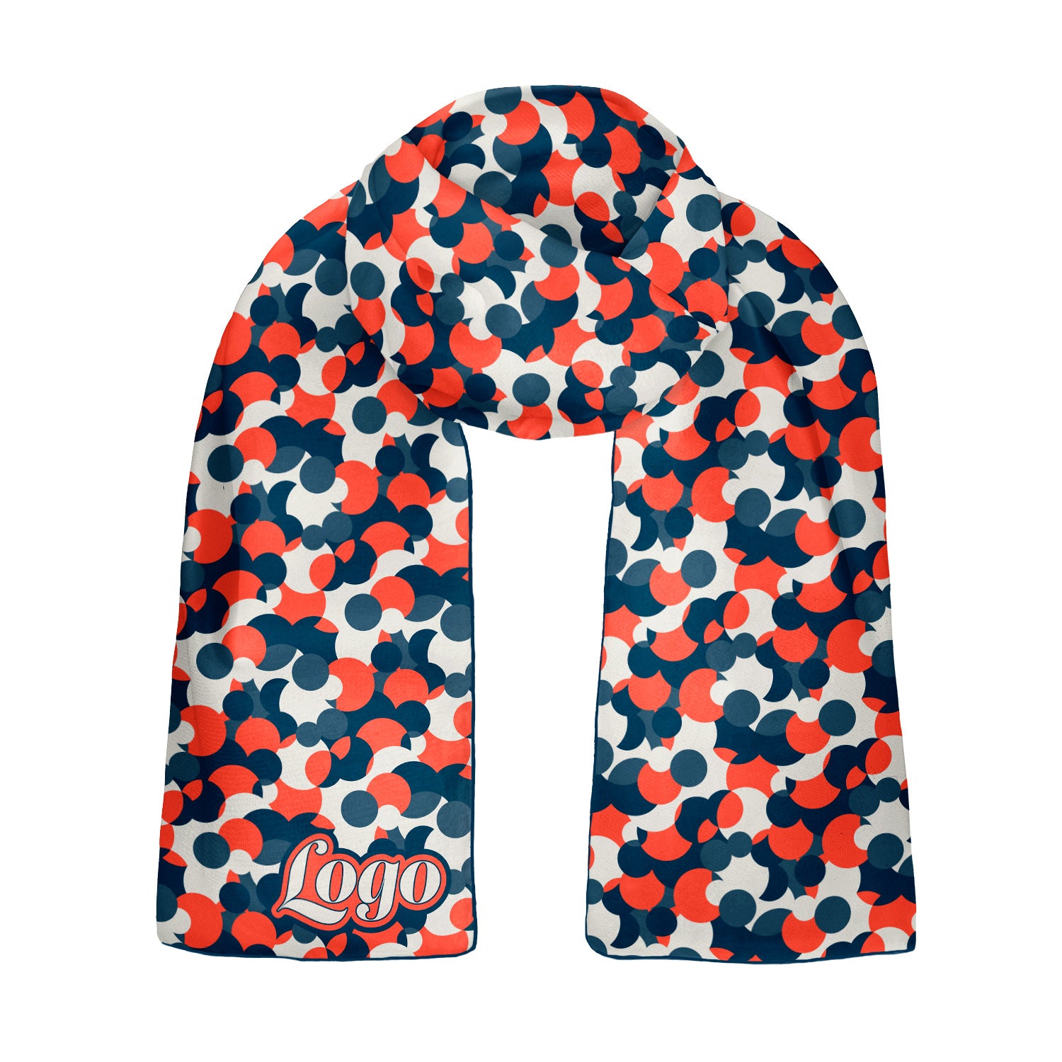 Bubble Dots 4 60 x 18 Rectangle Chiffon Logo Scarf - Knotty Tie Co.