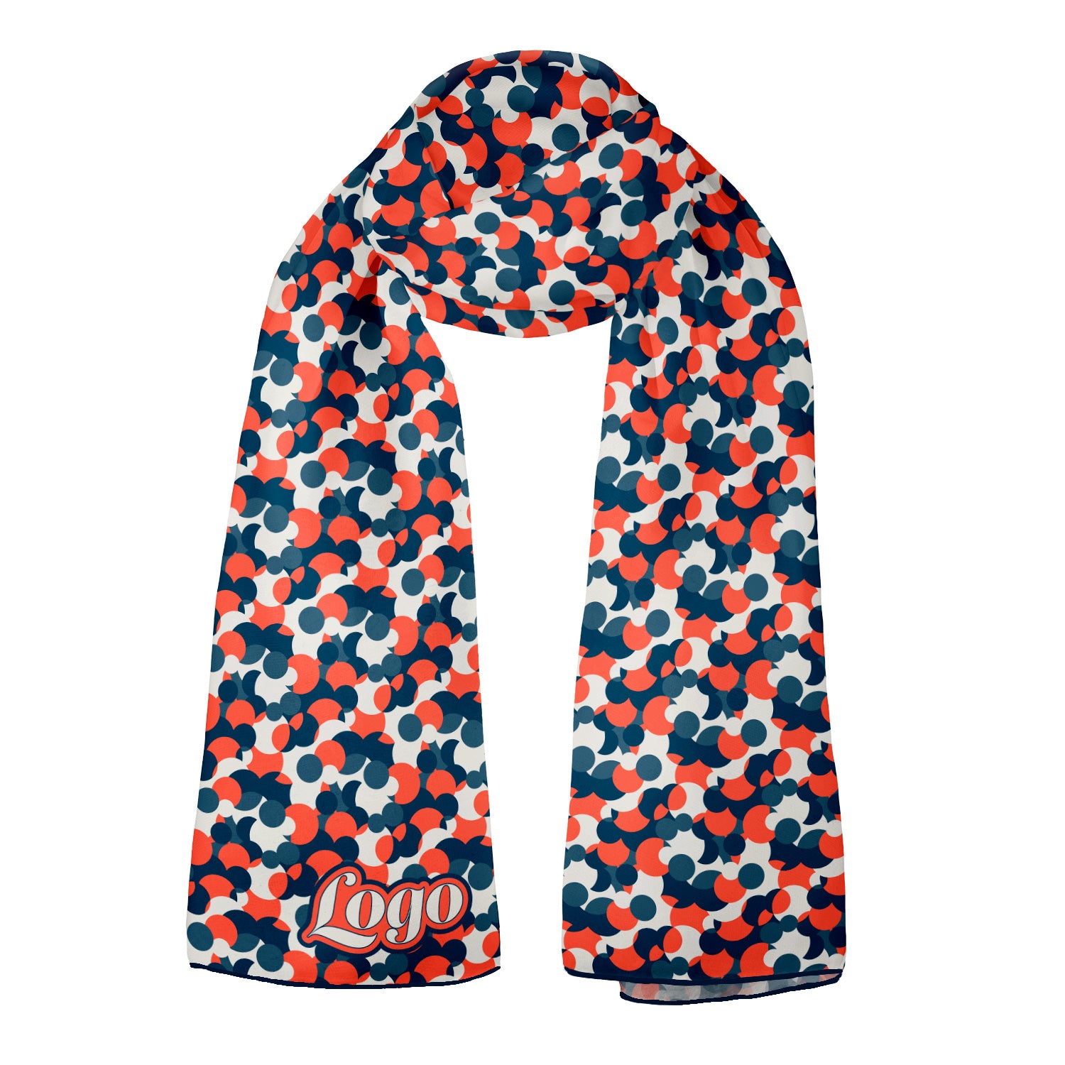 Bubble Dots 4 72 x 24 Rectangle Chiffon Logo Scarf - Knotty Tie Co.