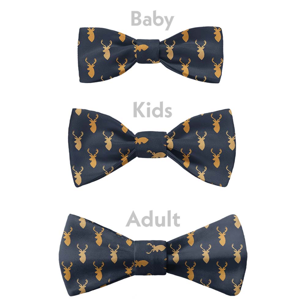 Buck Bow Tie - Bow Sizes - Knotty Tie Co.