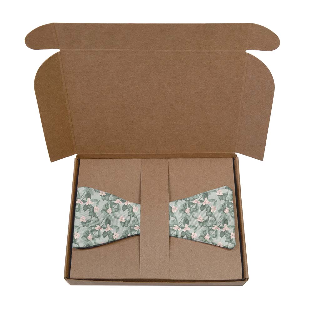Budding Floral Bow Tie- Kraft Gift Box Packaging - Knotty Tie Co.
