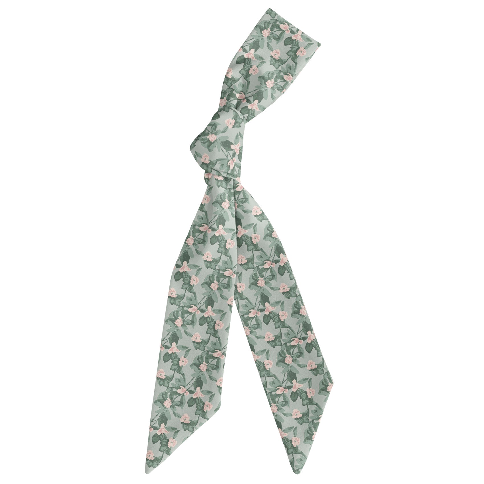 Budding Floral Hair Scarf - Scarf Tied Into Knot - Knotty Tie Co.