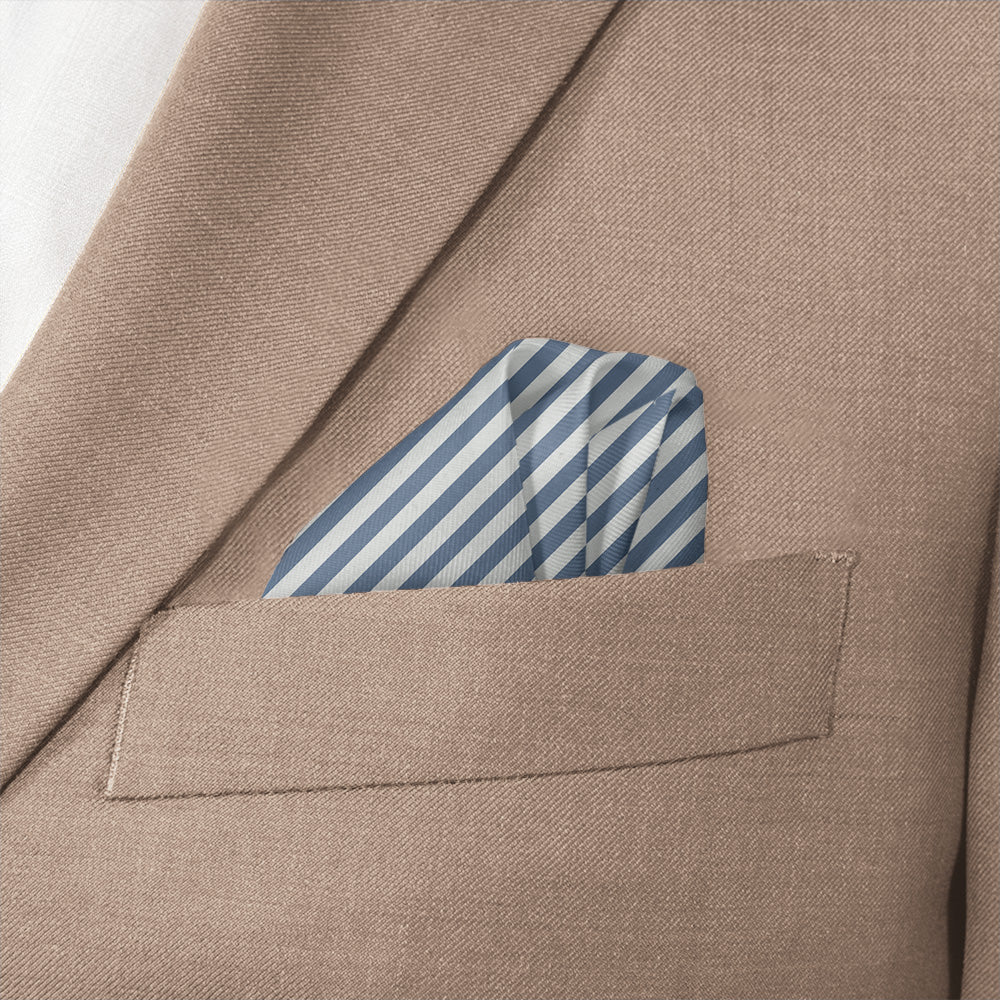 Butler Stripe Pocket Square - Wave Fold - Knotty Tie Co.