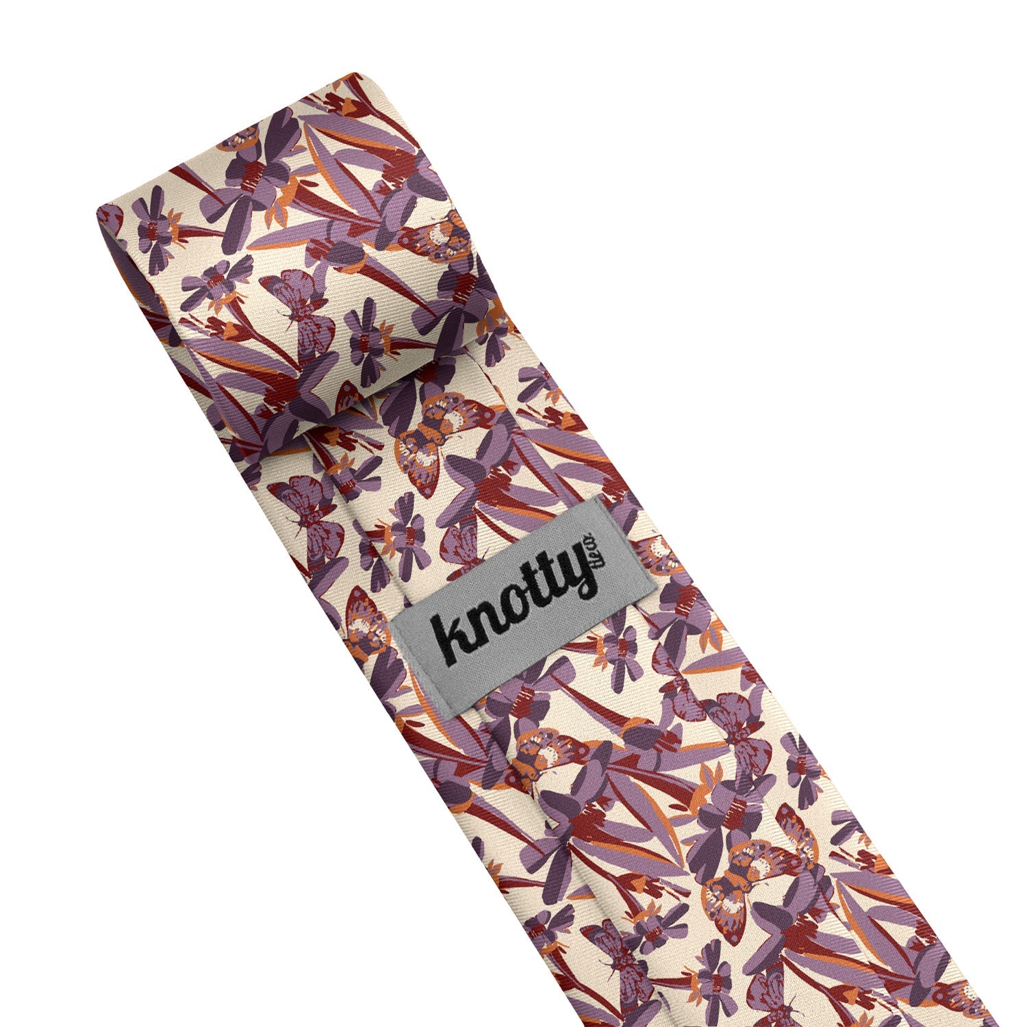 Butterfly Floral Necktie - Tag - Knotty Tie Co.