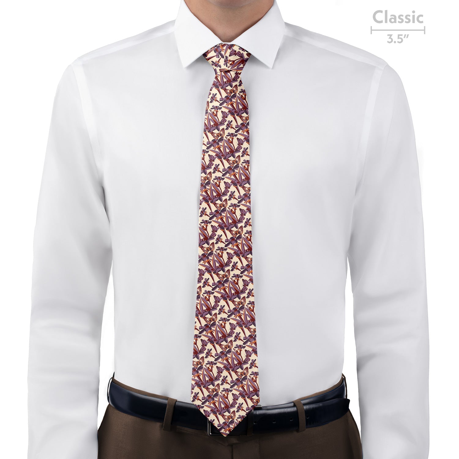 Butterfly Floral Necktie - Classic - Knotty Tie Co.