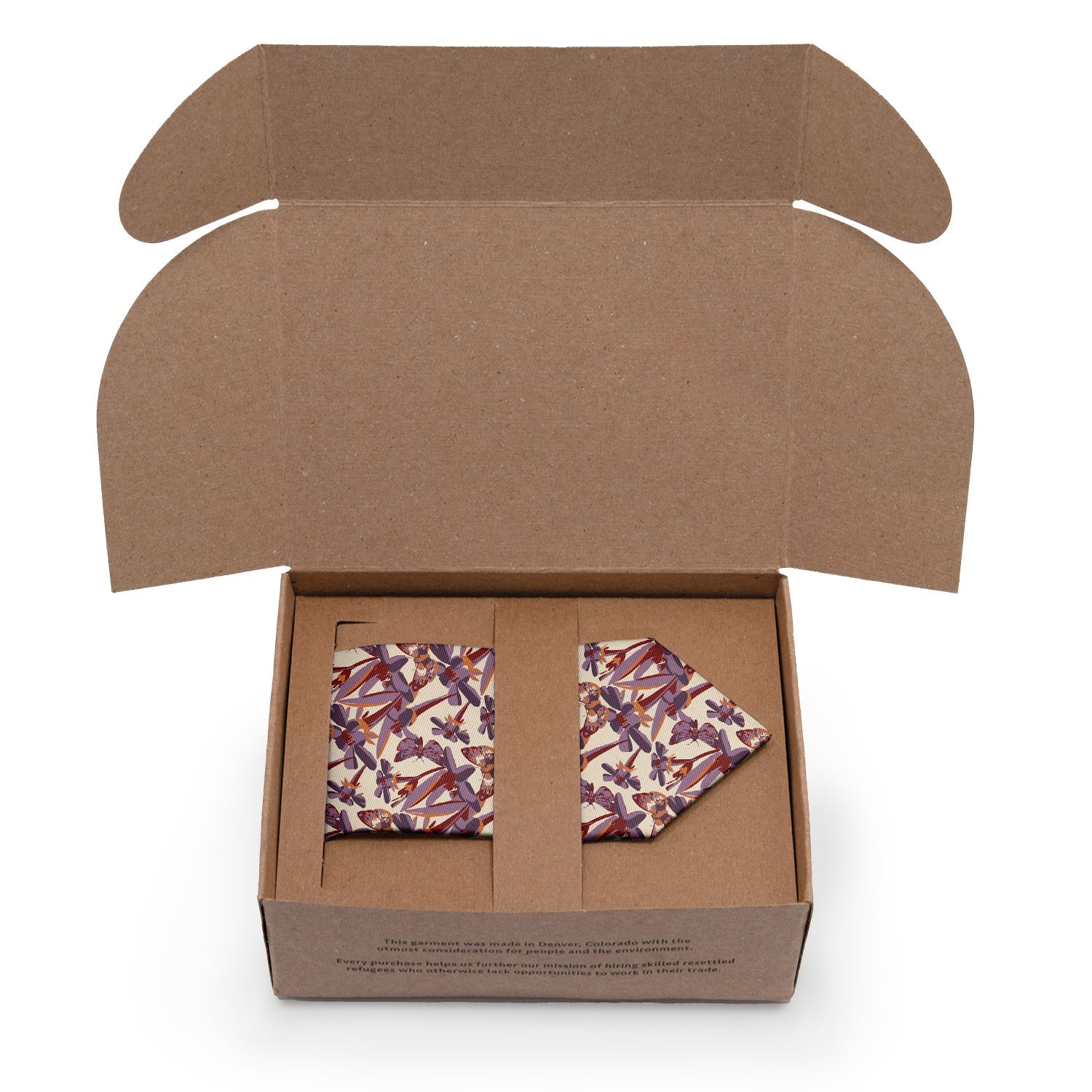 Butterfly Floral Necktie - Packaging - Knotty Tie Co.