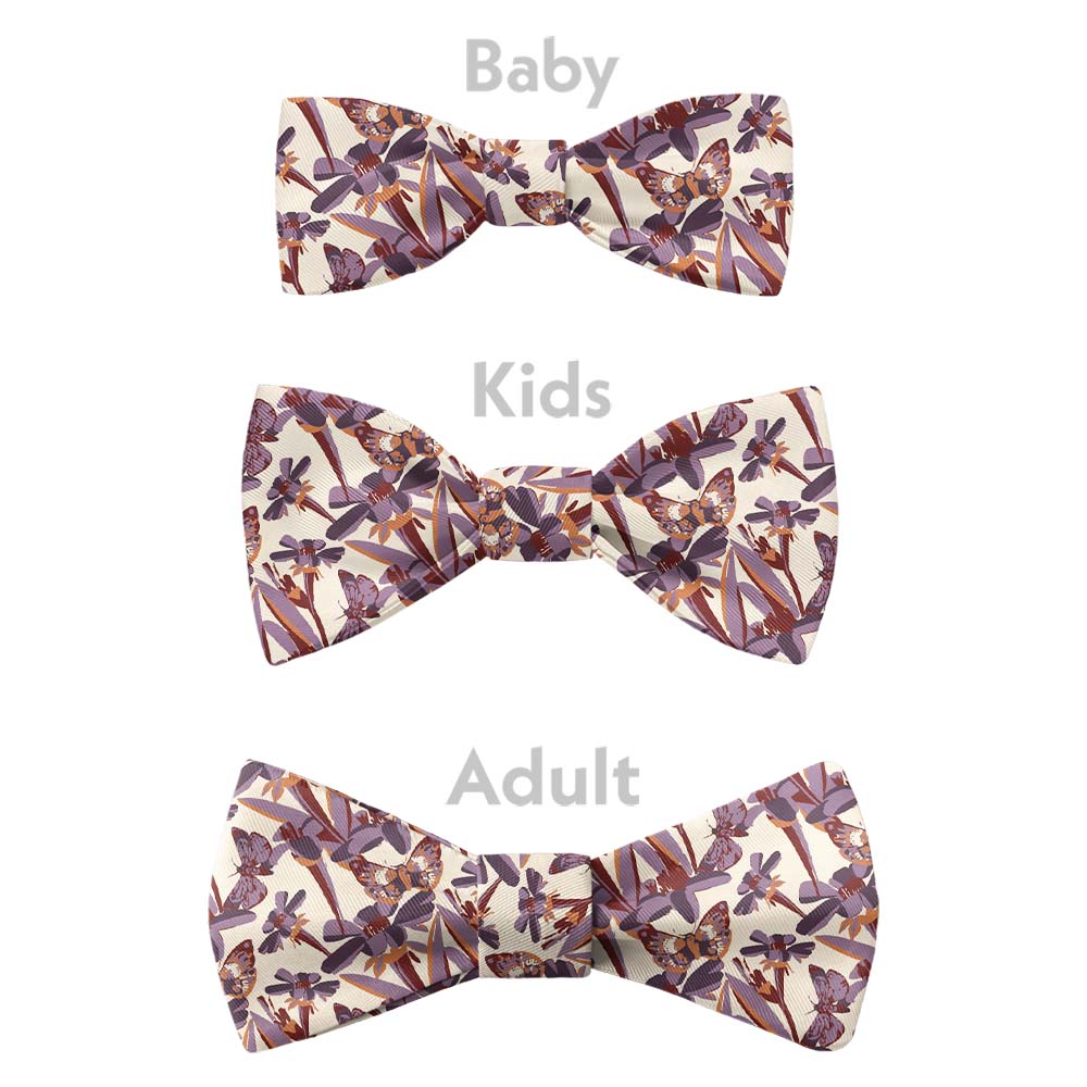 Butterfly Floral Bow Tie - Bow Sizes - Knotty Tie Co.