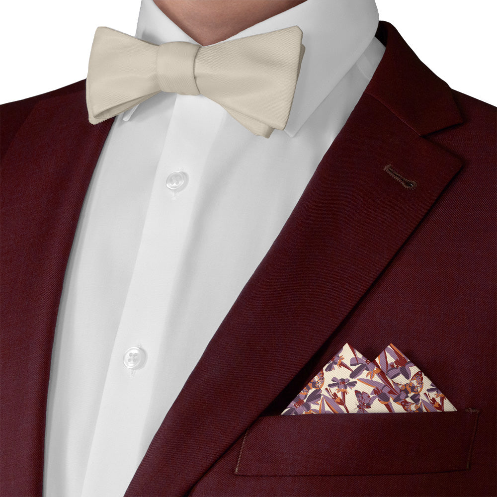 Butterfly Floral Pocket Square - Matching Bow Tie - Knotty Tie Co.