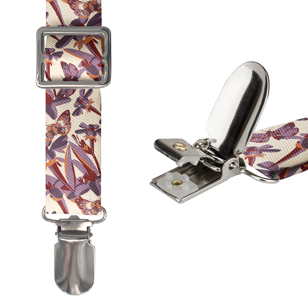 Butterfly Floral Suspenders - Hardware and Strap - Knotty Tie Co.