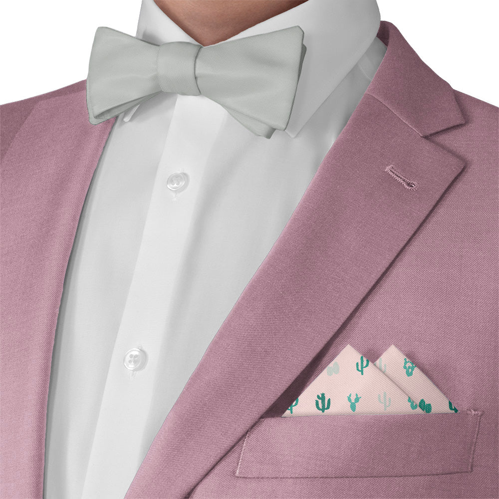 Cactus Herbage Pocket Square - Matching Bow Tie - Knotty Tie Co.