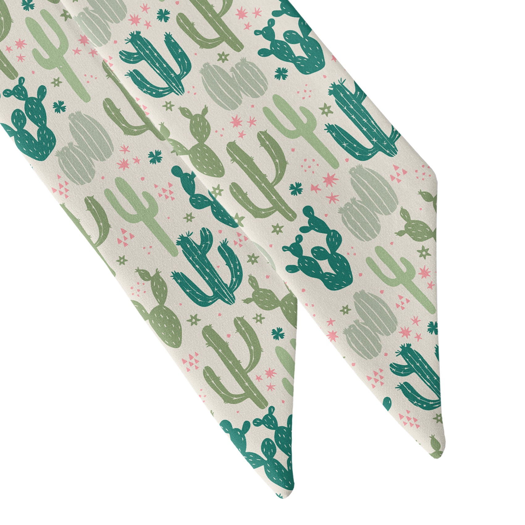 Cactus Party Hair Scarf - Scarf Tapered Ends - Knotty Tie Co.