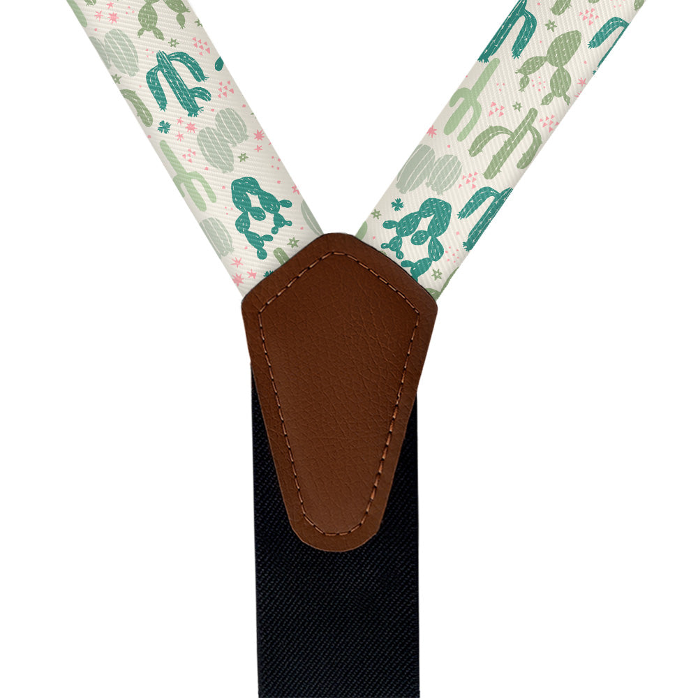 Cactus Party Suspenders - Vegan Leather Y-Back - Knotty Tie Co.