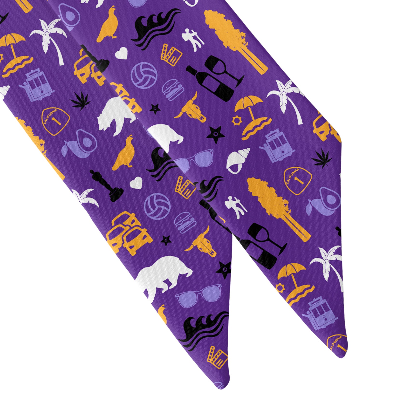 California State Heritage Hair Scarf - Scarf Tapered Ends - Knotty Tie Co.