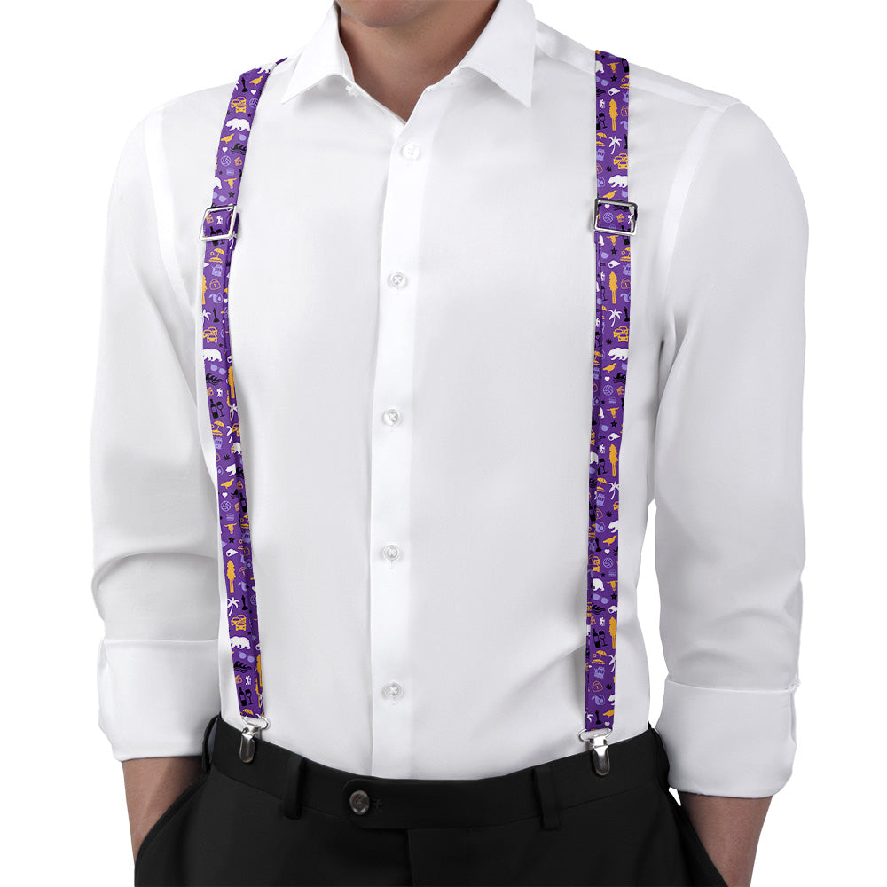 California State Heritage Suspenders - On Model Back View - Knotty Tie Co.