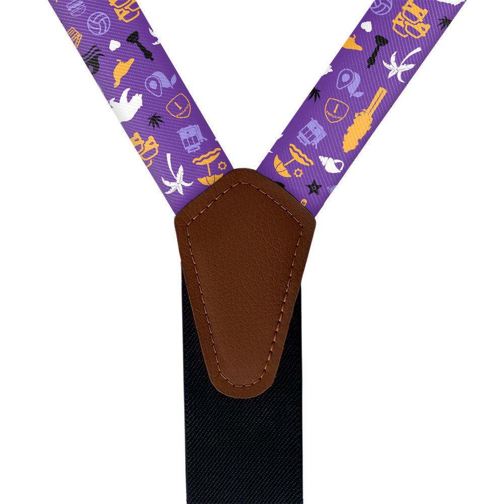 California State Heritage Suspenders - Vegan Leather Y-Back - Knotty Tie Co.
