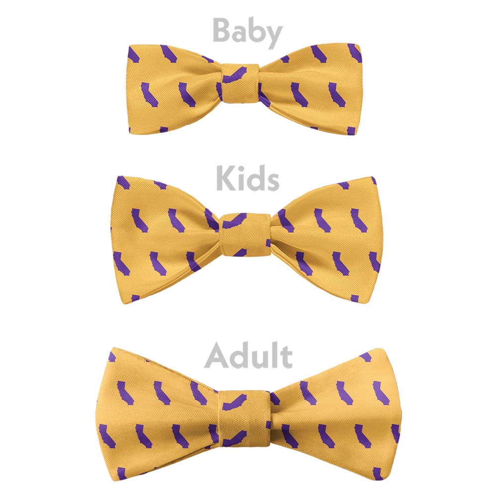 California State Outline Bow Tie - Bow Sizes - Knotty Tie Co.