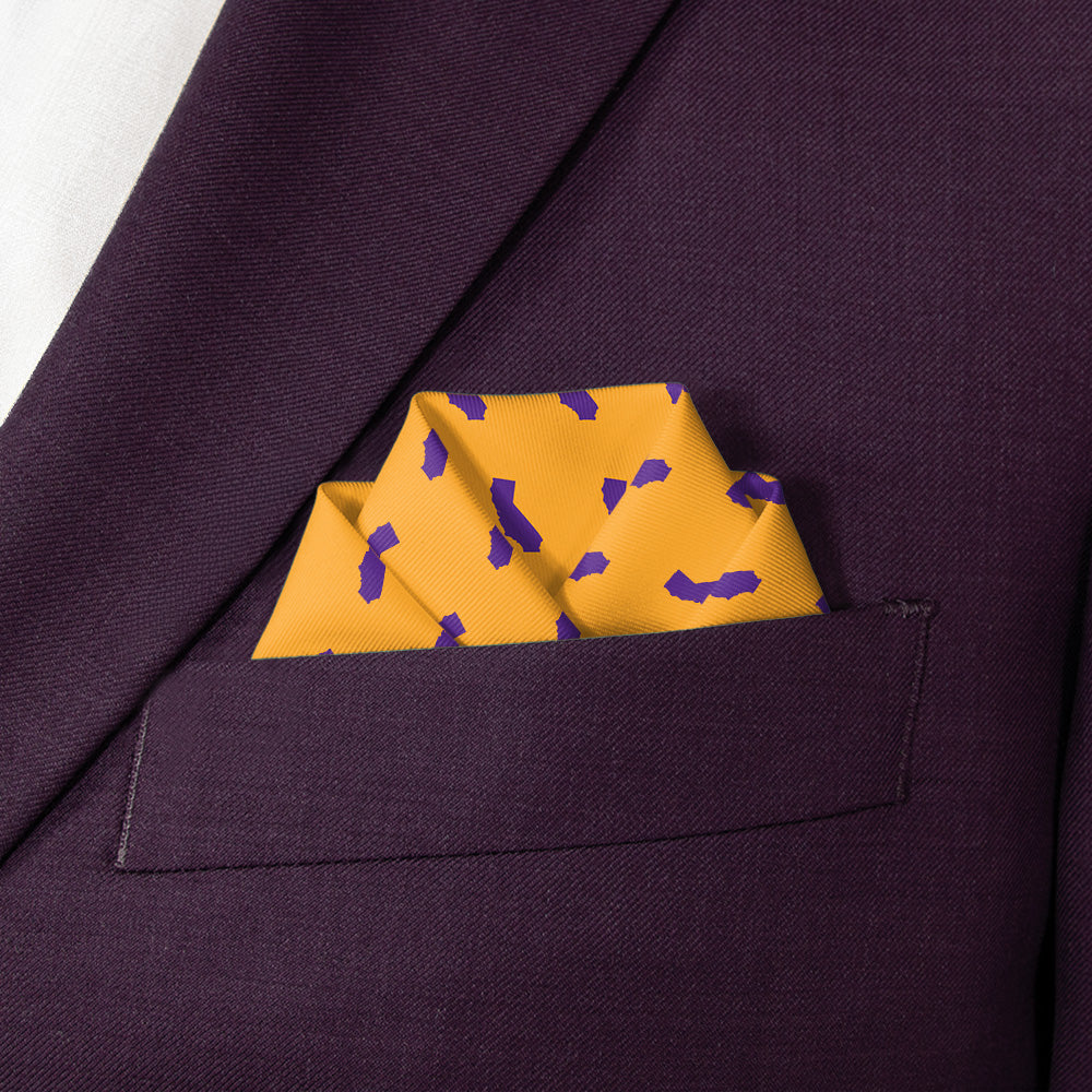 California State Outline Pocket Square - Scalloped Fold - Knotty Tie Co.