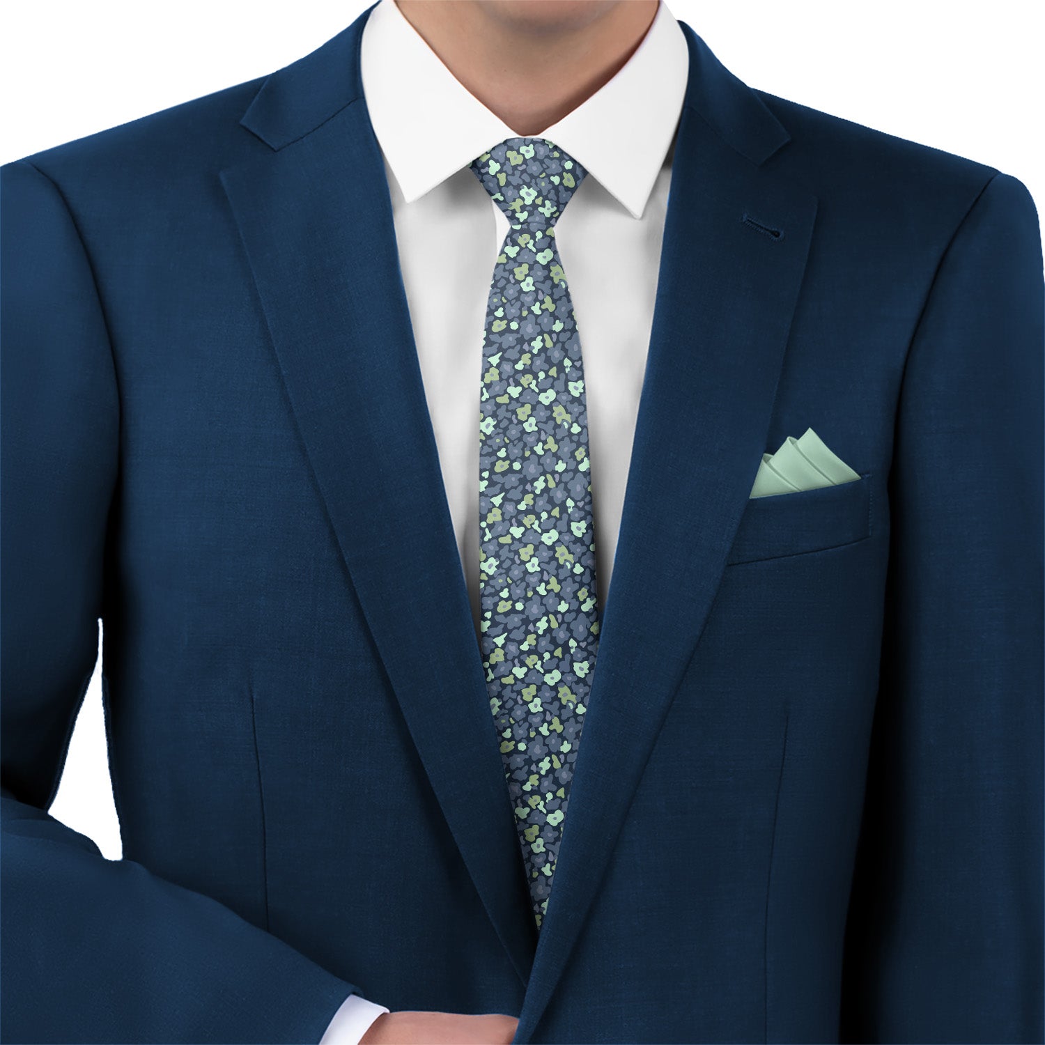 Camo Floral Necktie - Matching Pocket Square - Knotty Tie Co.