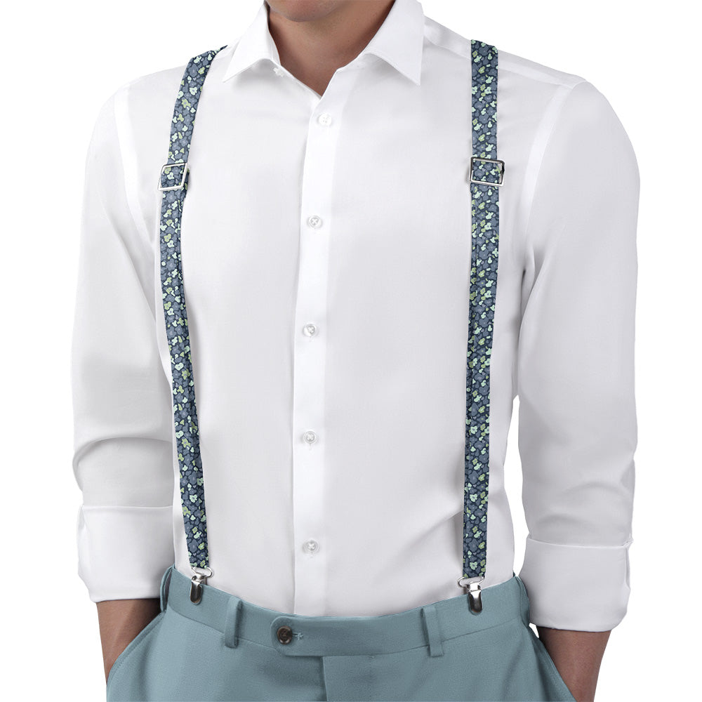 Camo Floral Suspenders - On Model Back View - Knotty Tie Co.