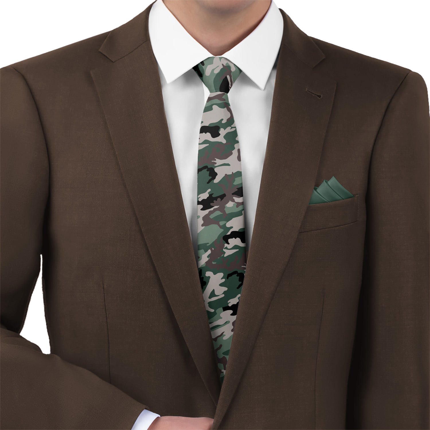 Camo Necktie - Matching Pocket Square - Knotty Tie Co.