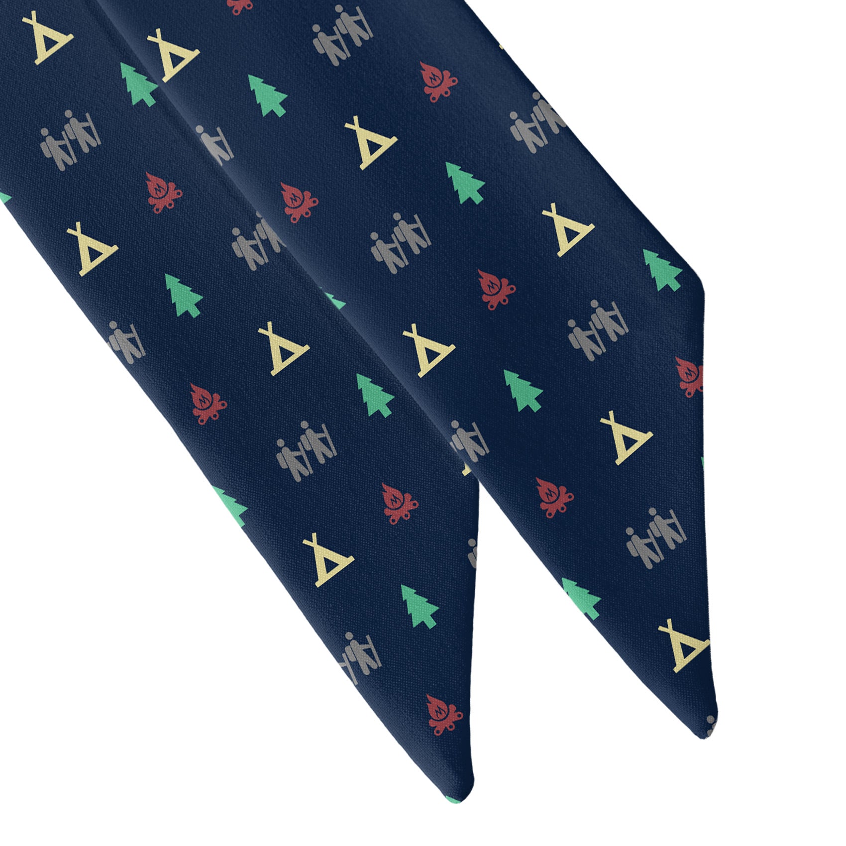 Camping With Friends Hair Scarf - Scarf Tapered Ends - Knotty Tie Co.