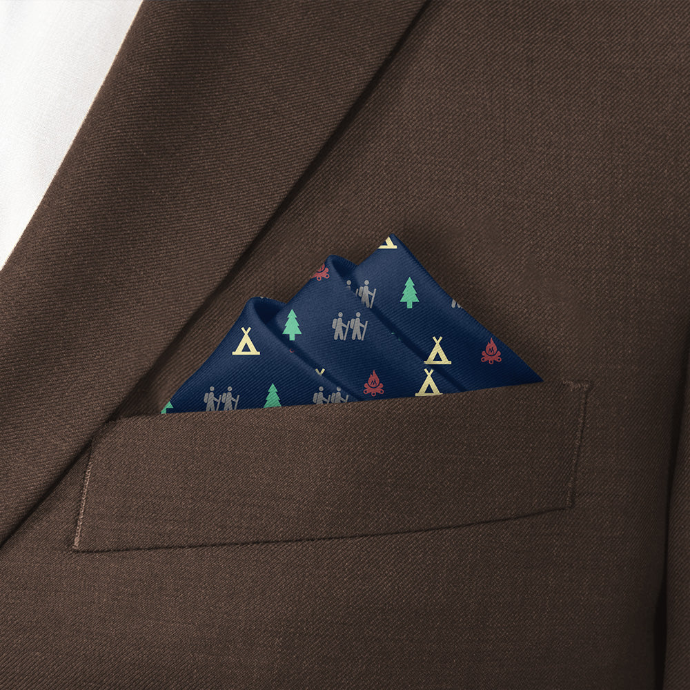 Camping With Friends Pocket Square - Stairs Fold - Knotty Tie Co.