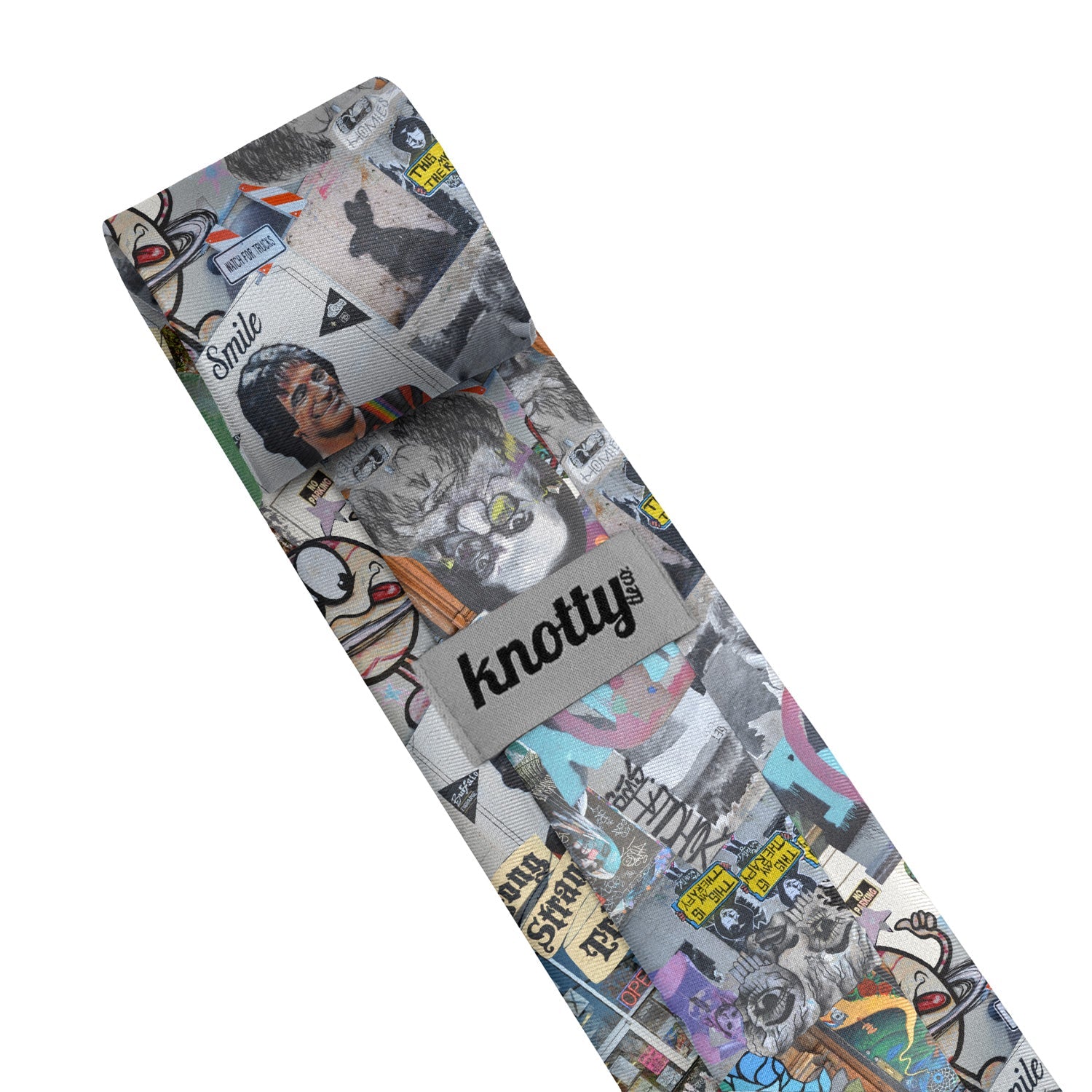 Cap Hill Street Art Necktie - Tag - Knotty Tie Co.