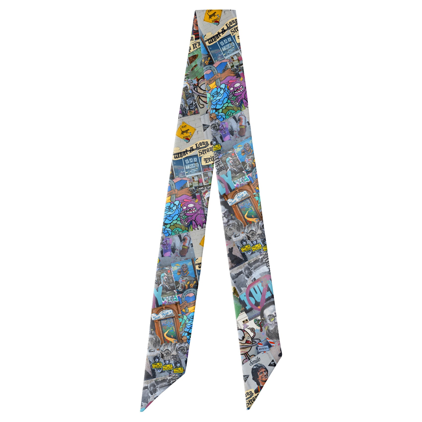 Cap Hill Street Art Hair Scarf - Full View of Hair Scarf - Knotty Tie Co.