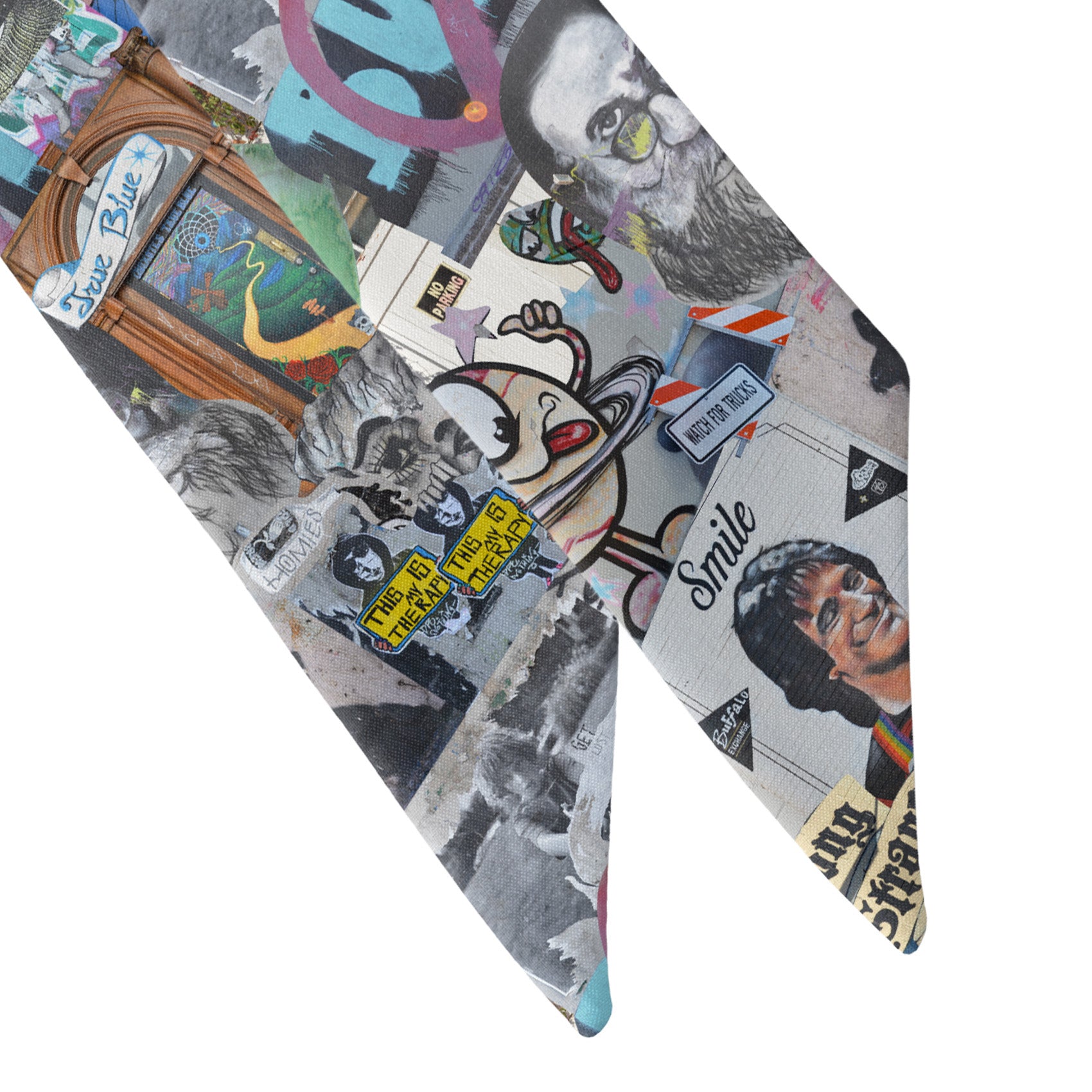 Cap Hill Street Art Hair Scarf - Scarf Tapered Ends - Knotty Tie Co.