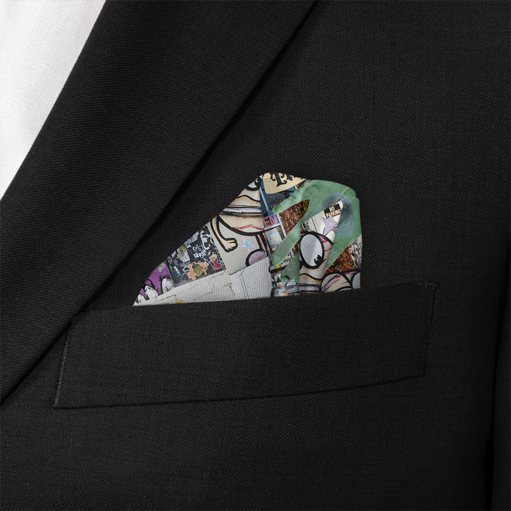 Cap Hill Street Art Pocket Square - Wave Fold - Knotty Tie Co.