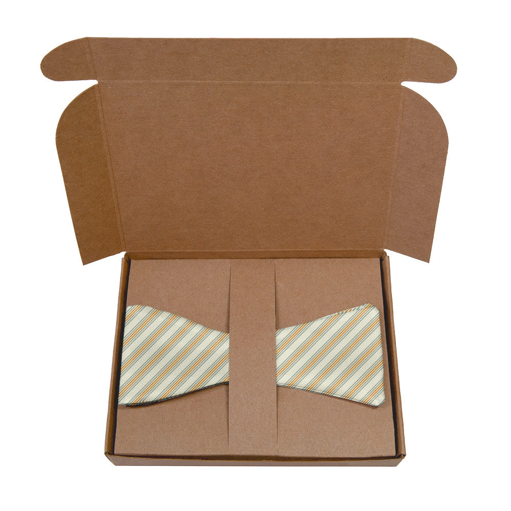 Capri Stripe Bow Tie - Kraft Gift Box Packaging - Knotty Tie Co.