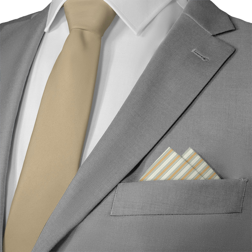Capri Stripe Pocket Square - Matching Necktie - Knotty Tie Co.