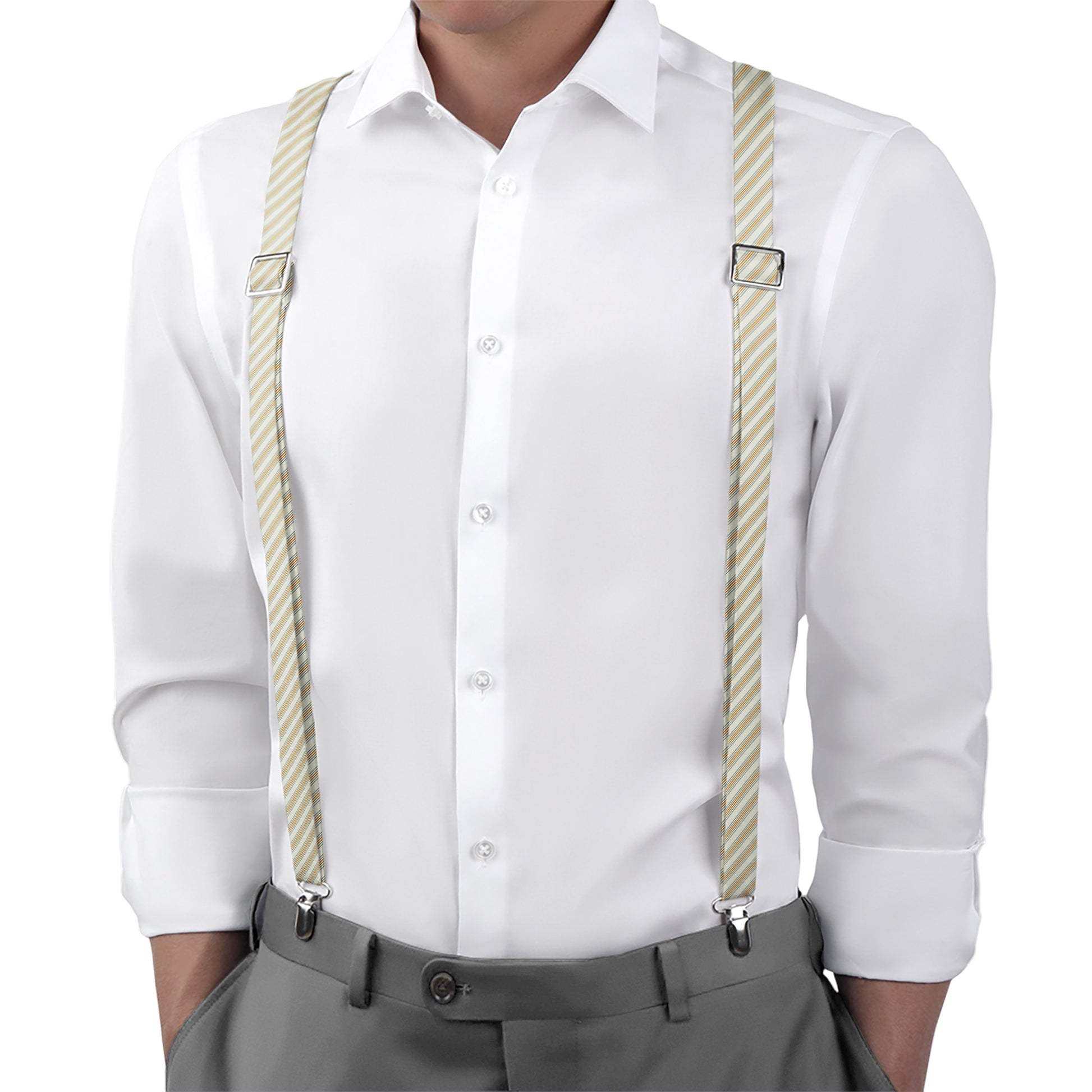 Capri Stripe Suspenders - On Model Back View - Knotty Tie Co.