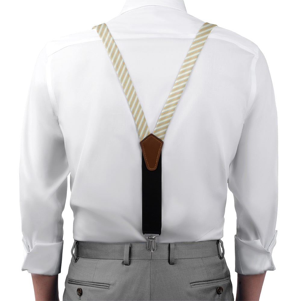Capri Stripe Suspenders - On Model Front View - Knotty Tie Co.