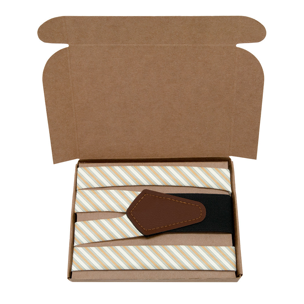 Capri Stripe Suspenders - Kraft Gift Box Packaging - Knotty Tie Co.