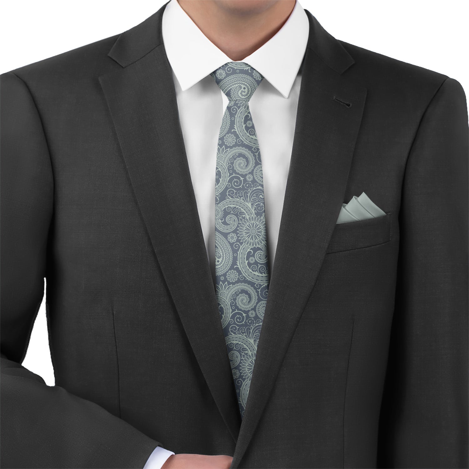 Carleton Paisley Necktie - Matching Pocket Square - Knotty Tie Co.