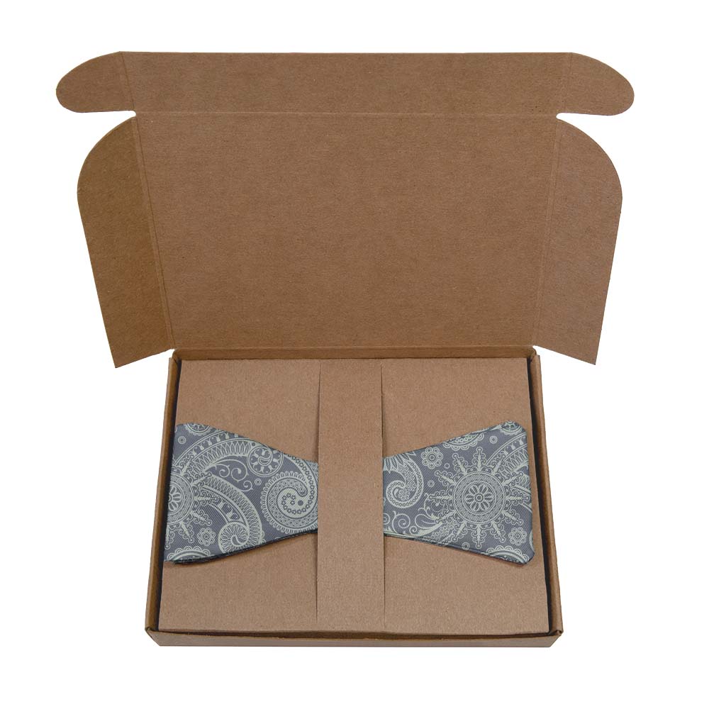 Carleton Paisley Bow Tie- Kraft Gift Box Packaging - Knotty Tie Co.