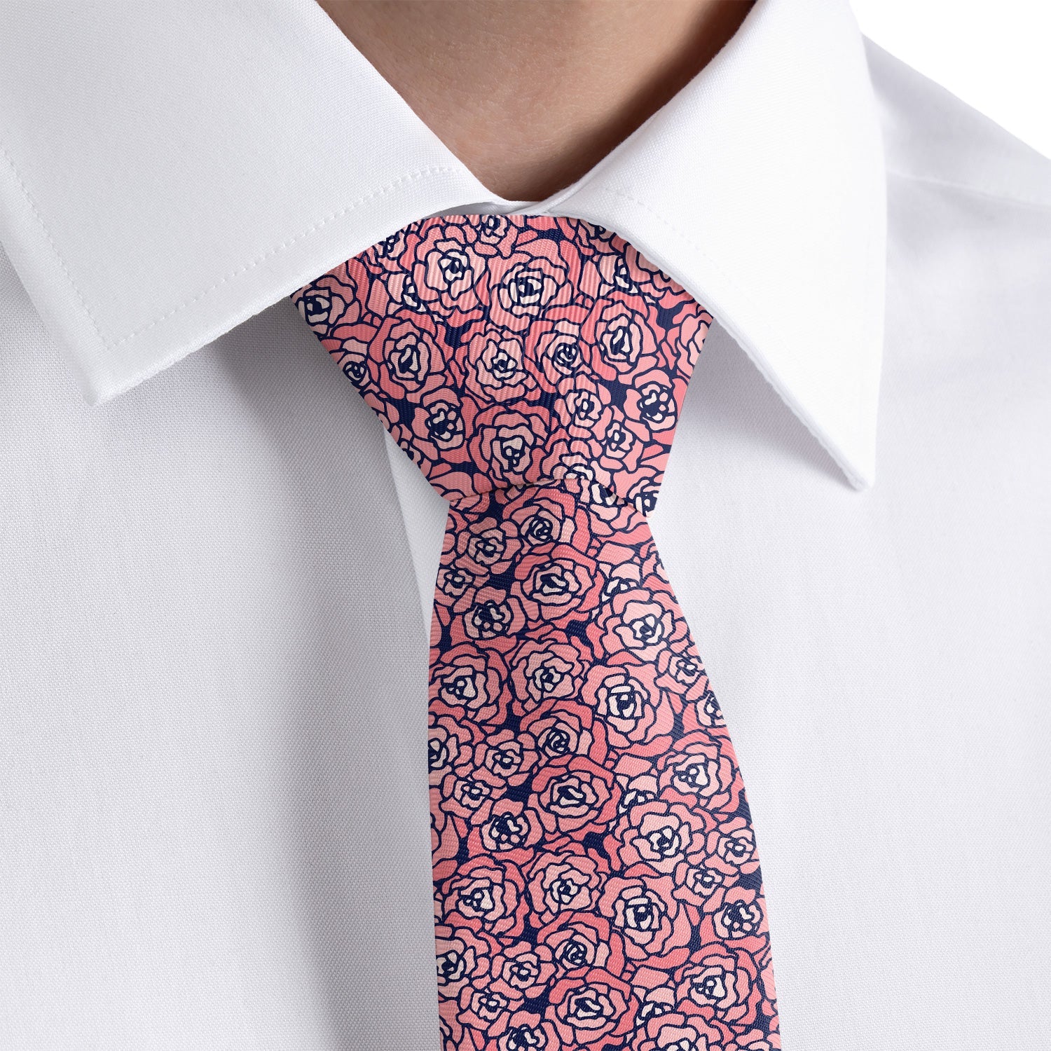 Carnation Mosaic Necktie - Rolled - Knotty Tie Co.