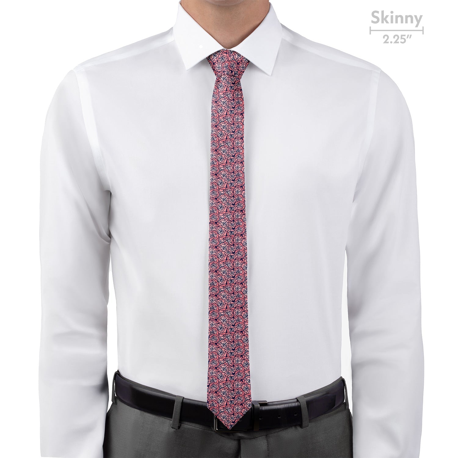 Carnation Mosaic Necktie - Skinny - Knotty Tie Co.