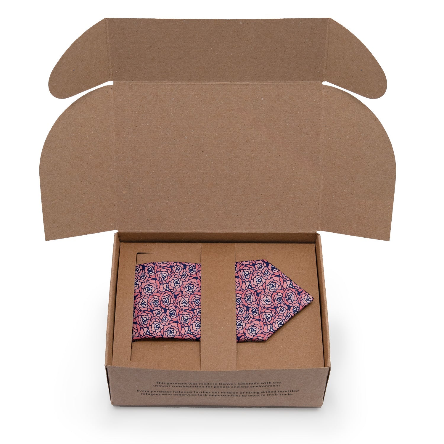 Carnation Mosaic Necktie - Packaging - Knotty Tie Co.