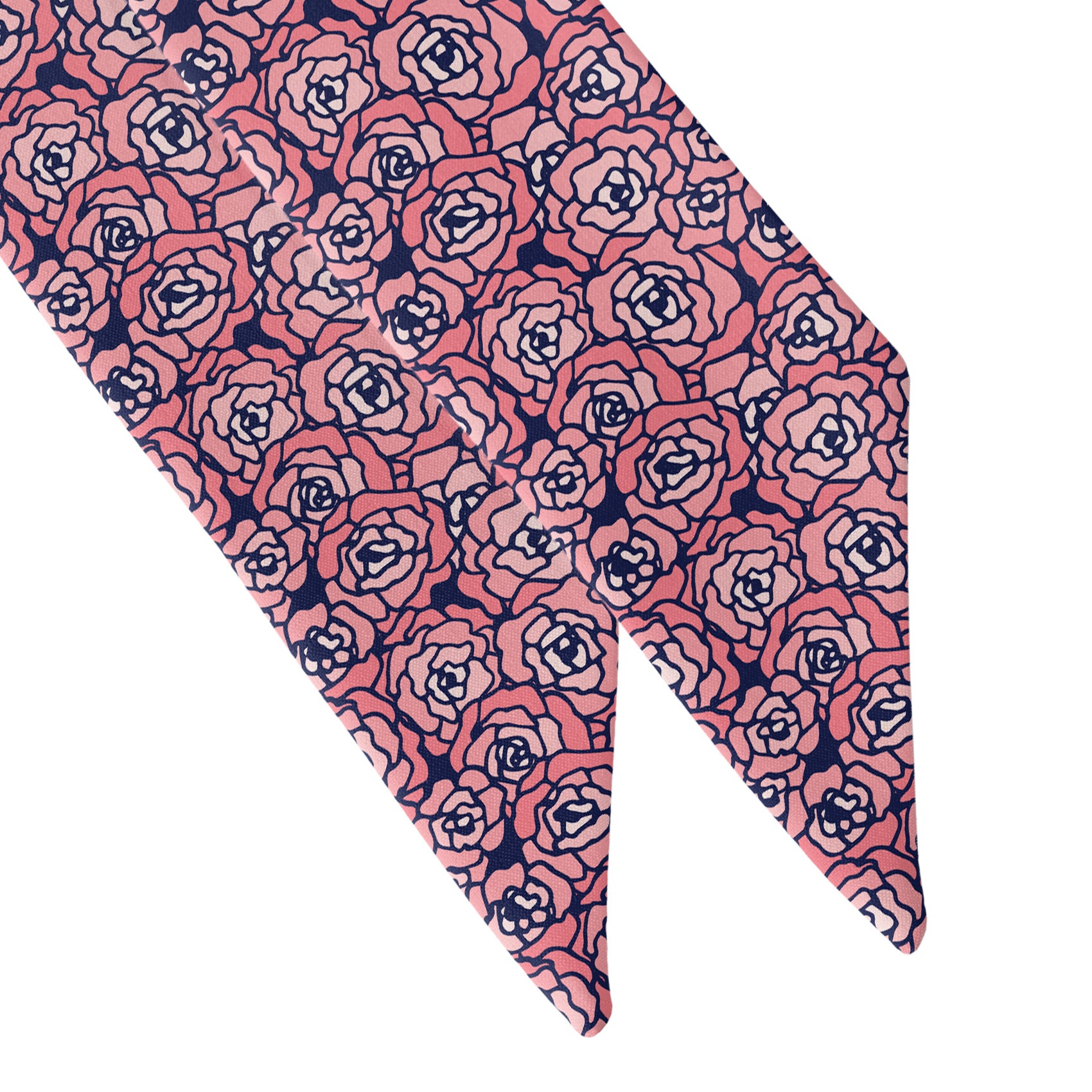 Carnation Mosaic Hair Scarf - Scarf Tapered Ends - Knotty Tie Co.
