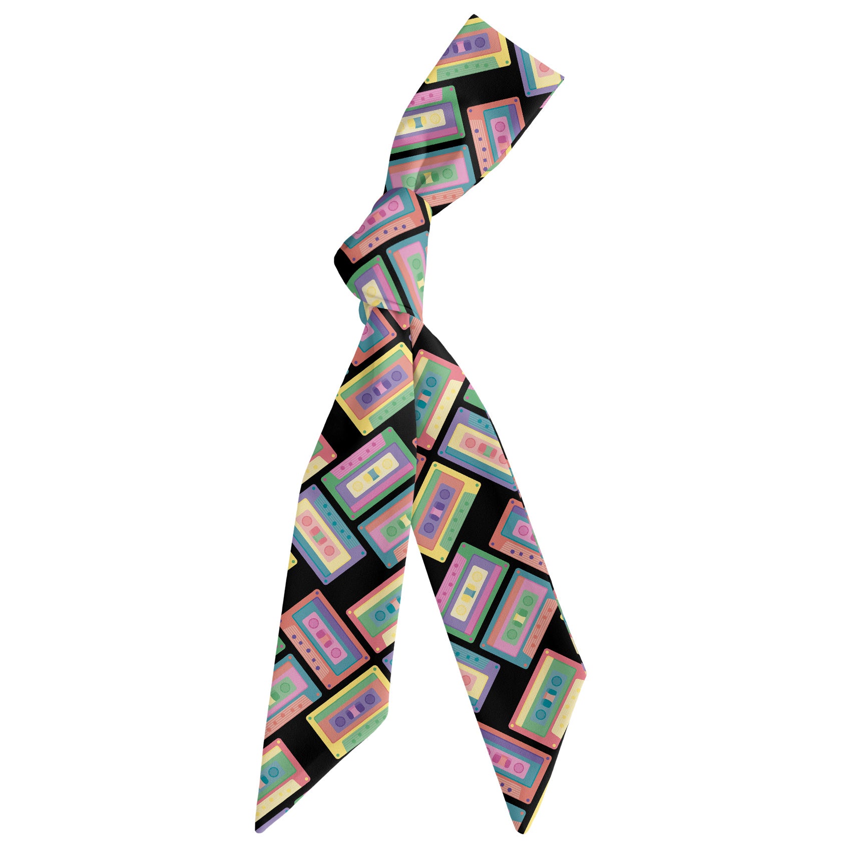 Cassette Hair Scarf - Scarf Tied Into Knot - Knotty Tie Co.