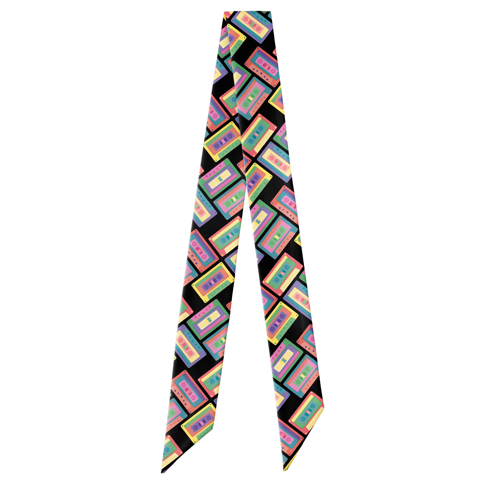 Cassette Hair Scarf - Full View of Hair Scarf - Knotty Tie Co.