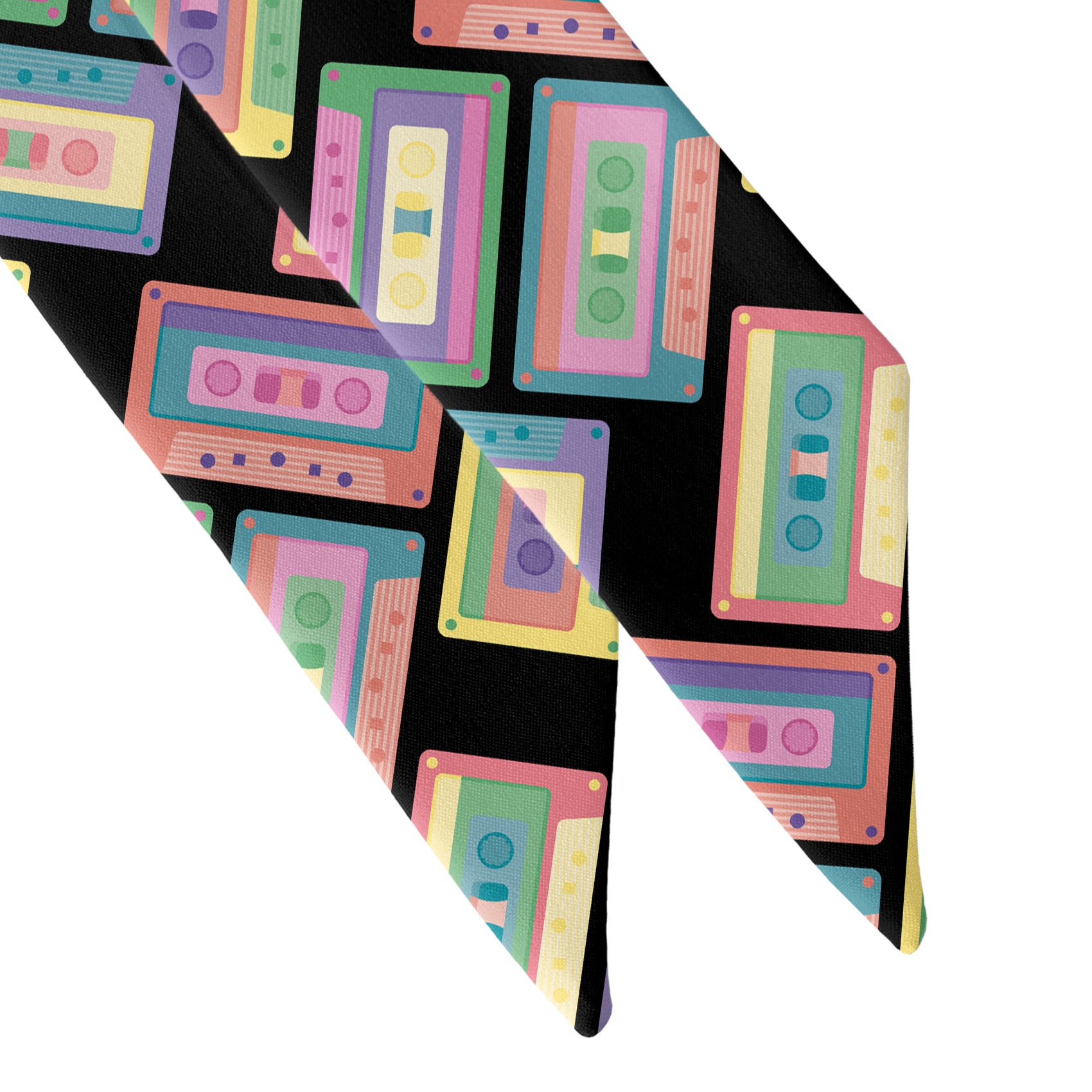 Cassette Hair Scarf - Scarf Tapered Ends - Knotty Tie Co.