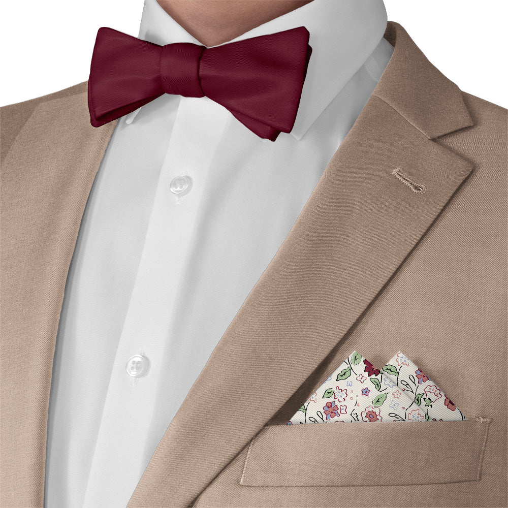 Cecile Floral Pocket Square - Matching Bow Tie - Knotty Tie Co.