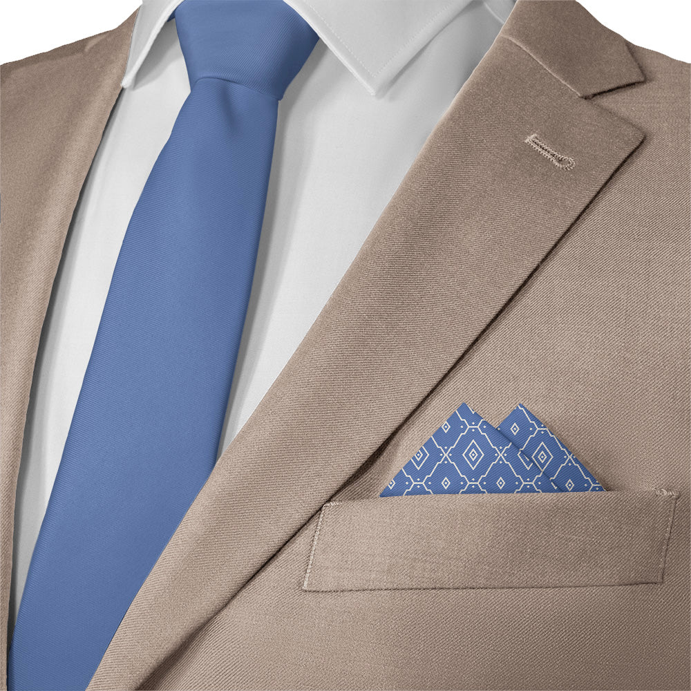 Ceramic Geometric Pocket Square - Matching Necktie- Knotty Tie Co.